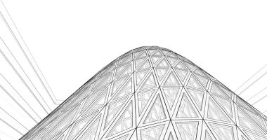 Mimari sanat konseptinde soyut çizgiler, minimum geometrik şekiller. 