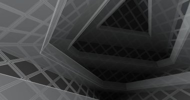 Mimari sanat konseptinde soyut çizgiler, minimum geometrik şekiller. 