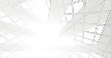 Mimari sanat konseptinde soyut çizgiler, minimum geometrik şekiller. 