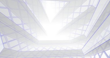 Mimari sanat konseptinde soyut çizgiler, minimum geometrik şekiller. 