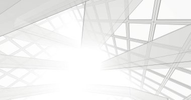 Mimari sanat konseptinde soyut çizgiler, minimum geometrik şekiller. 