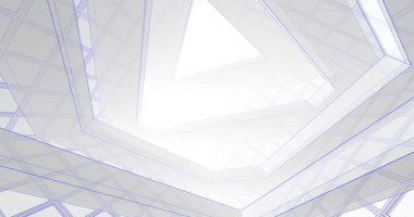 Mimari sanat konseptinde soyut çizgiler, minimum geometrik şekiller. 