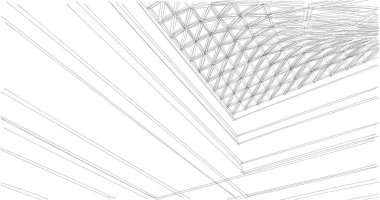 Mimari sanat konseptinde soyut çizgiler, minimum geometrik şekiller. 