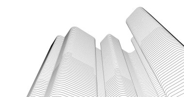 Mimari sanat konseptinde soyut çizgiler, minimum geometrik şekiller. 