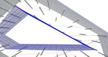 Mimari sanat konseptinde soyut çizgiler, minimum geometrik şekiller. 