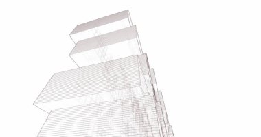 Mimari sanat konseptinde soyut çizgiler, minimum geometrik şekiller. 