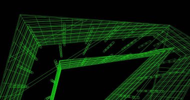 Mimari sanat konseptinde soyut çizgiler, minimum geometrik şekiller. 