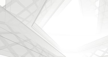 Mimari sanat konseptinde soyut çizgiler, minimum geometrik şekiller. 