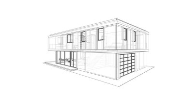 İnşaatın 3B mimari tasarımı