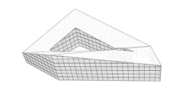 Mimari sanat konseptinde soyut çizgiler, minimum geometrik şekiller. 