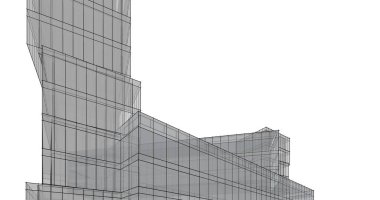 Mimari sanat konseptinde soyut çizgiler, minimum geometrik şekiller. 