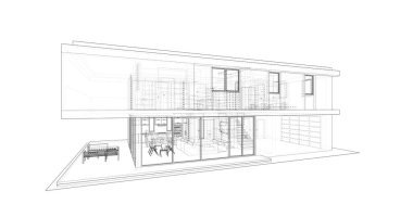 İnşaatın 3B mimari tasarımı