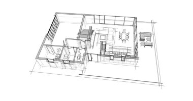 İnşaatın 3B mimari tasarımı