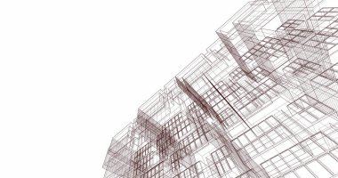 Mimari sanat konseptinde soyut çizgiler, minimum geometrik şekiller. 