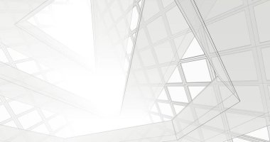 Mimari sanat konseptinde soyut çizgiler, minimum geometrik şekiller. 