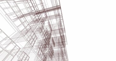 Mimari sanat konseptinde soyut çizgiler, minimum geometrik şekiller. 