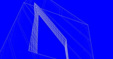 Mimari sanat konseptinde soyut çizgiler, minimum geometrik şekiller. 