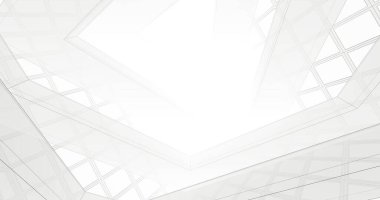 Mimari sanat konseptinde soyut çizgiler, minimum geometrik şekiller. 