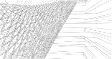 Mimari sanat konseptinde soyut çizgiler, minimum geometrik şekiller. 