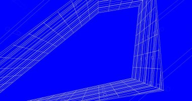 Mimari sanat konseptinde soyut çizgiler, minimum geometrik şekiller. 