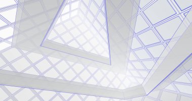 Mimari sanat konseptinde soyut çizgiler, minimum geometrik şekiller. 