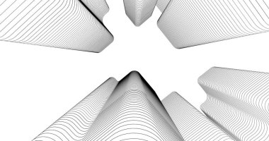 Mimari sanat konseptinde soyut çizgiler, minimum geometrik şekiller. 