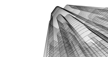 Mimari sanat konseptinde soyut çizgiler, minimum geometrik şekiller. 