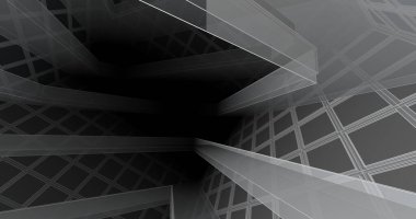 Mimari sanat konseptinde soyut çizgiler, minimum geometrik şekiller. 