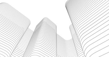 Mimari sanat konseptinde soyut çizgiler, minimum geometrik şekiller. 