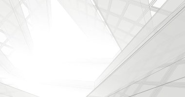 Mimari sanat konseptinde soyut çizgiler, minimum geometrik şekiller. 