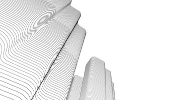 Mimari sanat konseptinde soyut çizgiler, minimum geometrik şekiller. 