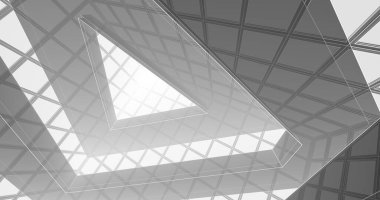 Mimari sanat konseptinde soyut çizgiler, minimum geometrik şekiller. 