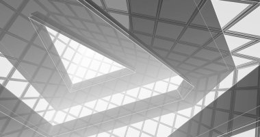 Mimari sanat konseptinde soyut çizgiler, minimum geometrik şekiller. 