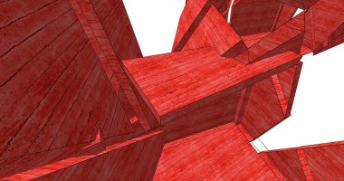 Mimari sanat konseptinde soyut çizgiler, minimum geometrik şekiller. 