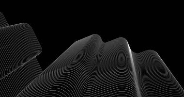 Mimari sanat konseptinde soyut çizgiler, minimum geometrik şekiller. 