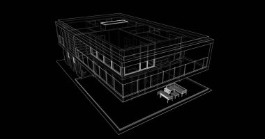 İnşaatın 3B mimari tasarımı