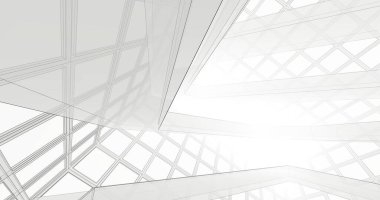 Mimari sanat konseptinde soyut çizgiler, minimum geometrik şekiller. 