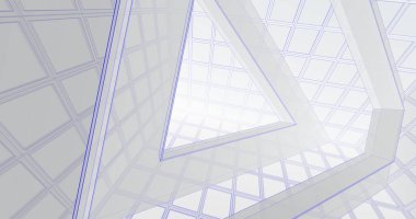 Mimari sanat konseptinde soyut çizgiler, minimum geometrik şekiller. 