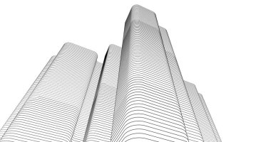 Mimari sanat konseptinde soyut çizgiler, minimum geometrik şekiller. 