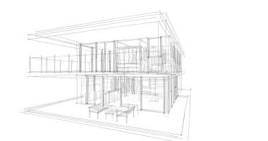 İnşaatın 3B mimari tasarımı