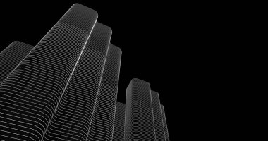 Mimari sanat konseptinde soyut çizgiler, minimum geometrik şekiller. 