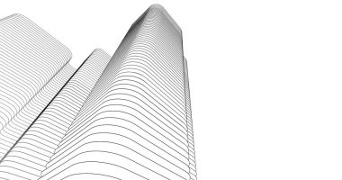 Mimari sanat konseptinde soyut çizgiler, minimum geometrik şekiller. 