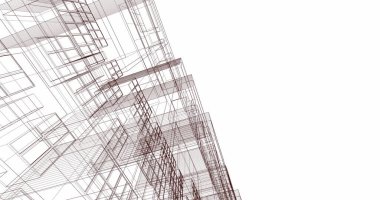 Mimari sanat konseptinde soyut çizgiler, minimum geometrik şekiller. 