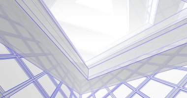 Mimari sanat konseptinde soyut çizgiler, minimum geometrik şekiller. 