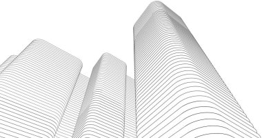 Mimari sanat konseptinde soyut çizgiler, minimum geometrik şekiller. 