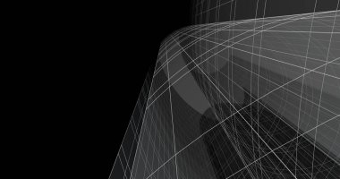 Mimari sanat konseptinde soyut çizgiler, minimum geometrik şekiller. 