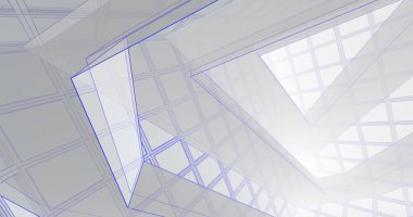 Mimari sanat konseptinde soyut çizgiler, minimum geometrik şekiller. 