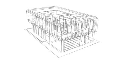 İnşaatın 3B mimari tasarımı