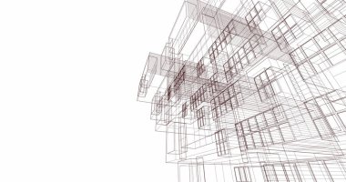 Mimari sanat konseptinde soyut çizgiler, minimum geometrik şekiller. 