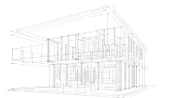 İnşaatın 3B mimari tasarımı